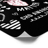 Heart Anatomy Valentine Little Heart Chd Awareness ポスター (角)