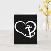 Heart Anchor Love Nautical Ocean Boating Sailing カード (黄色い花)