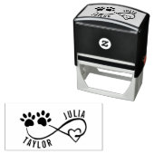 Heart and Paws Name Stamp for a Dog Lover セルフインキングスタンプ (インサイチュ)