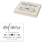 Heart & Arrows Cute Wedding Welcome ラバースタンプ (押印)