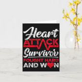 Heart Attack Survivor Faught Hard And Won Red Ribb カード (黄色い花)