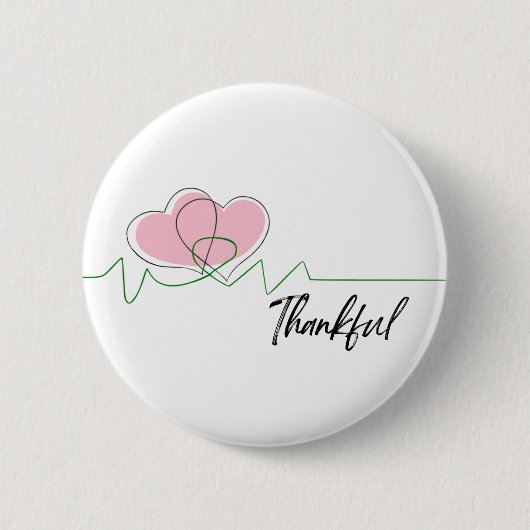 heart awareness, surgery, survivor recovery gift 缶バッジ (正面)