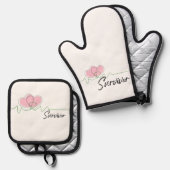 Heart Awareness, Surgery, Survivor Recovery Gifts 鍋つかみ&鍋敷きセット (正面/裏面)