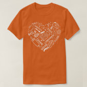 Heart Bake Baker Confectioner Baking Utensils Baki Tシャツ (デザイン正面)