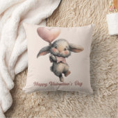 Heart Balloon Bunny for Valentines クッション (ブランケット)