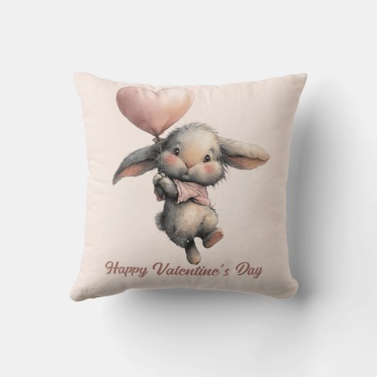 Heart Balloon Bunny for Valentines クッション (裏面)