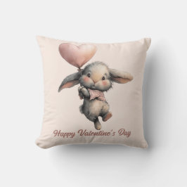 Heart Balloon Bunny for Valentines クッション
