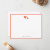 Heart Balloon Nursery Note Card – Personalized ノートカード (正面/裏面インサイチュ)