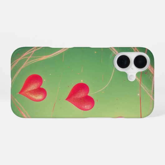 Heart Balloons and Light Trails Phone Case iPhone 16ケース (裏面横)