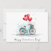 Heart Balloons & Bike Valentine's Day シーズンカード (正面)