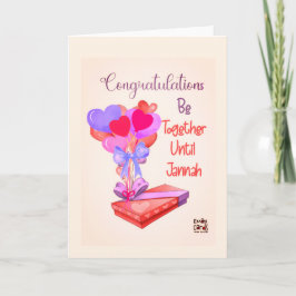 Heart Balloons Engagement Card カード