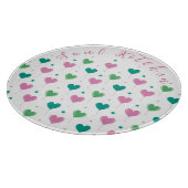 Heart Balloons Green Pink Star Pattern Cute カッティングボード (角)
