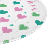 Heart Balloons Green Pink Star Pattern Cute カッティングボード (角)
