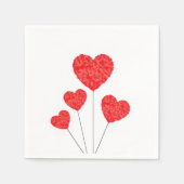 Heart Balloons Illustration Design スタンダードカクテルナプキン (正面)