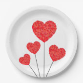 Heart Balloons Illustration Design ペーパープレート (正面)