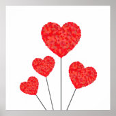 Heart Balloons Illustration Design ポスター (正面)