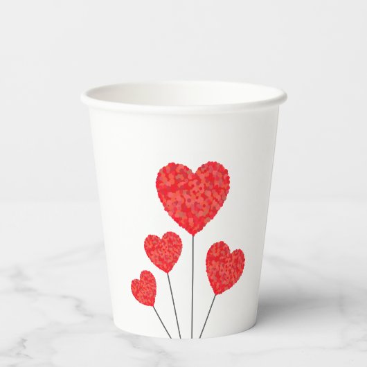 Heart Balloons Illustration Design 紙コップ (裏面)