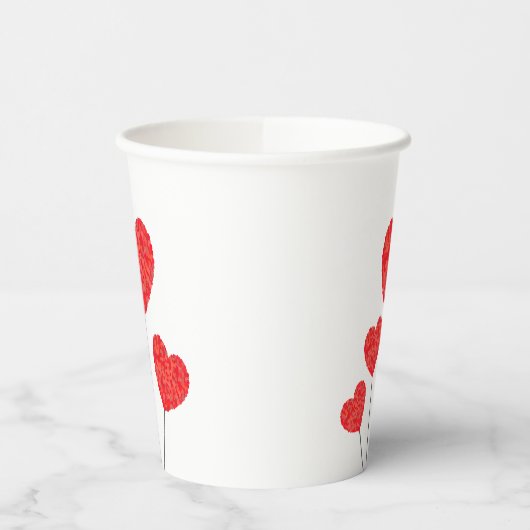 Heart Balloons Illustration Design 紙コップ (左)