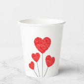 Heart Balloons Illustration Design 紙コップ (正面)