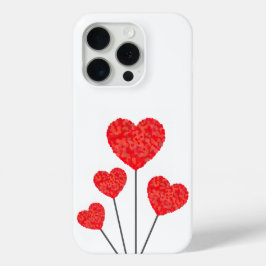 Heart Balloons Illustration Design iPhone 15 Proケース