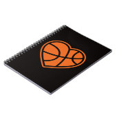 Heart Basketball Love Sport Design ノートブック (左側)