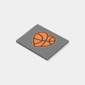 Heart Basketball Love Sport Design ポストイット (アングル)