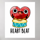 Heart Beat Funny Heart Drummer Pun ポスター (正面)