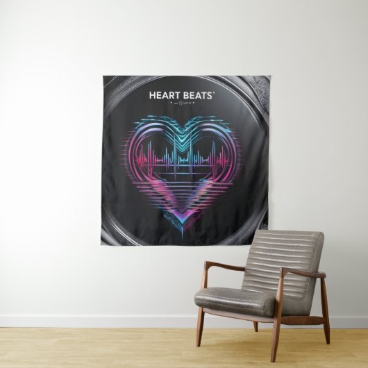 Heart Beats Art Print – Love in Motion Wall Decor タペストリー (インサイチュ)