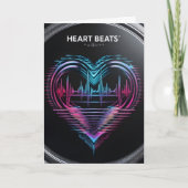 Heart Beats Greeting Card – Modern Romantic Design カード (正面)