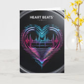 Heart Beats Greeting Card – Modern Romantic Design カード (黄色い花)