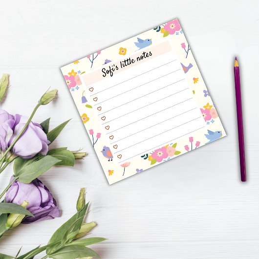 Heart & Birds Blossom – Blossom Time Sticky Notes ポストイット