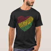 Heart Black History Month Freedom Pride African Am Tシャツ (正面)