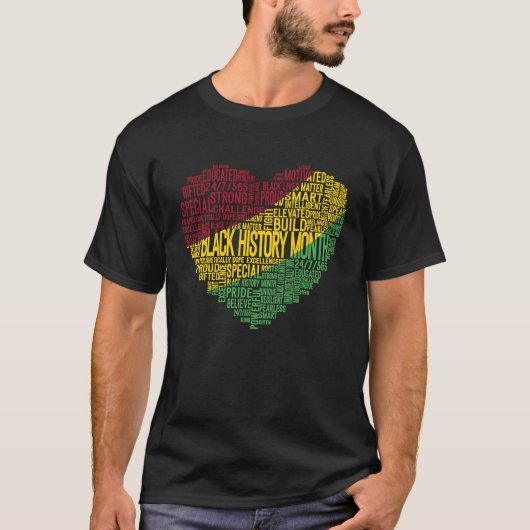 Heart Black History Month Freedom Pride African Am Tシャツ (正面)