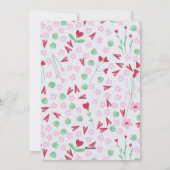 Heart Bloom Meadow on White – Pink & Red Valentine シーズンカード (裏面)