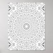 Heart Bloom Pattern Coloring Page Design ポスター (正面)