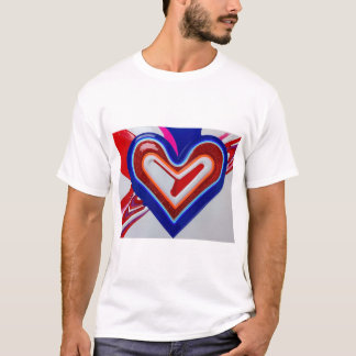 Heart Blue Red Tshirt Tシャツ