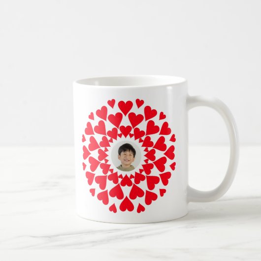 Heart Border Customizable コーヒーマグカップ (右)