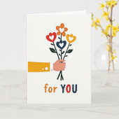 Heart Bouquet For You Card カード (黄色い花)