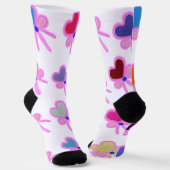  Heart Bow Pattern Personalized Gift Crew Socks ソックス (傾斜あり)