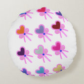  Heart Bow Pattern Personalized Gift Crew Socks ラウンドクッション (裏面)