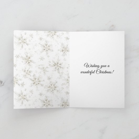 Heart Branch Snow Snowflakes Christmas カード (内部)