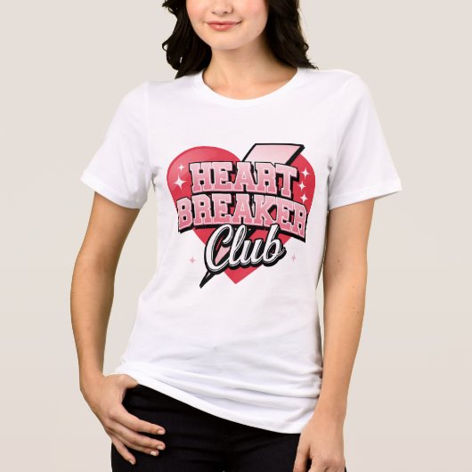 Heart Breaker Club Valentine – Bold Pink Heart トライブレンドＴシャツ (正面)