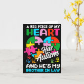 Heart Brother-in-law Autism Awareness Puzzle Ece R カード (黄色い花)