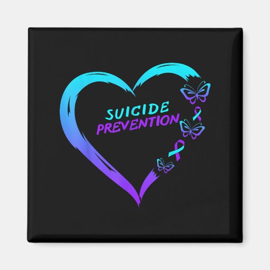 Heart Butterfly Suicide Prevention Awareness  マグネット (正面)