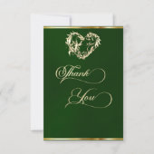 Heart & Calligraphy - Emerald サンキューカード (正面)