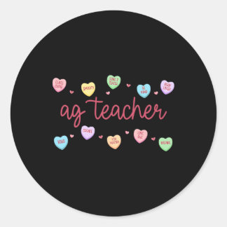 Heart Candy Ag Agriculture Teacher Valentines Farm ラウンドシール