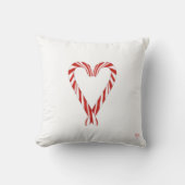 Heart Candy Cane Reversible Throw Pillow クッション (正面)