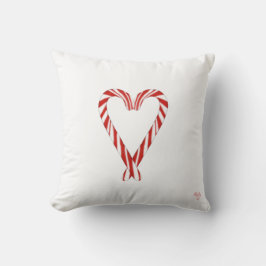 Heart Candy Cane Reversible Throw Pillow クッション