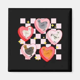 Heart Candy Silkie Chicken Valentine Farmer Animal マグネット