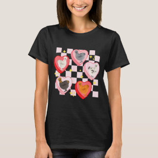 Heart Candy Silkie Chicken Valentine Farmer Animal Tシャツ